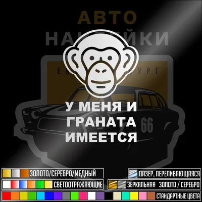 Наклейка на авто \"Сам ты обезьяна с гранатой\" 19x19 см - купить по выгодным  ценам в интернет-магазине OZON (384854579)