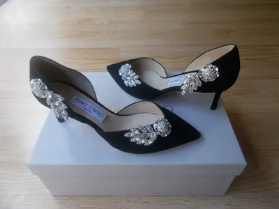 Jimmy Choo Teja 60 Crystal Embellished Suede D'orsay Pump Shoes 37.5 US 7.5  NEW | eBay