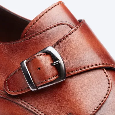 Carlos Santana | Premium Leather Single Monk Shoes for Men