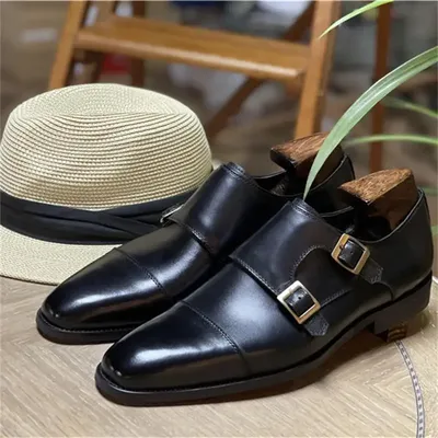 Leather monk shoes in black - Dries Van Noten | Mytheresa