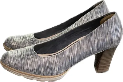 TAMARIS WORTMANN Pumps Blue Silver Metallic Stripe Shoes 40 | eBay