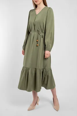 Женское Однотонное платье с разрезом на ноге (размер 42-48) купить в онлайн  магазине - Unimarket