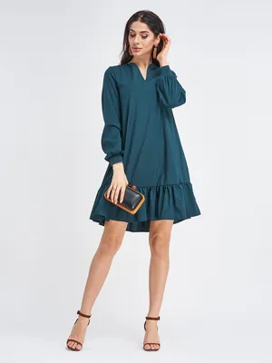 Зеленое однотонное платье-трапеция 69768 за 435 грн: купить из коллекции  Breathtaking - issaplus.com
