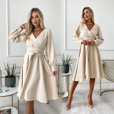 Однотонное платье миди J-545-8 цена-3371 р. в интернет магазине  beauti-full.ru
