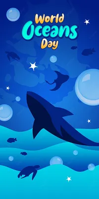 День океана в мире подводный пузырь животных обоев, море, синий, день фон  картинки и Фото для бесплатной загрузки