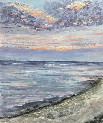 Картина художника Александра Данилова Закат на берегу океана в стиле  Импрессионизм интернет магазин SwamiArt