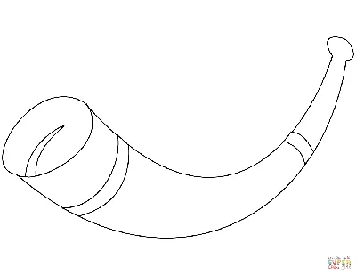 Раскраска Охотничий рог | Раскраски для детей печать онлайн