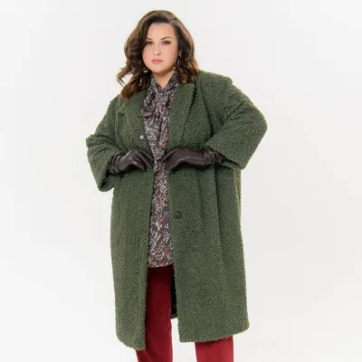 Пальто зеленые женские больших размеров купить в интернет магазине L'Marka
