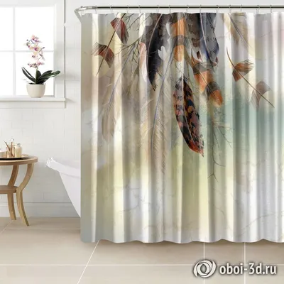 Шторы для ванной «Осенний букет с перьями» - купить в Москве, цена в  Интернет-магазине Обои 3D