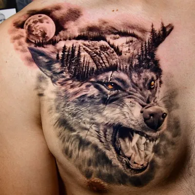 Переводное тату \"Волк с кровавым оскалом\", цветное - купить по выгодным  ценам в интернет-магазине OZON (578859884)