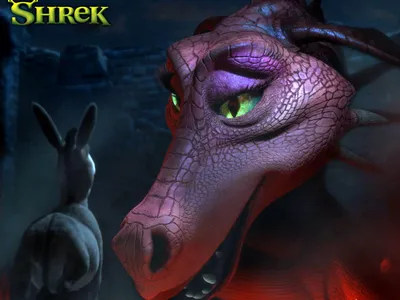 Кадры из мультика Shrek розовый дракон с ослом - новейшие обои и фото, тема  - мультяшки.