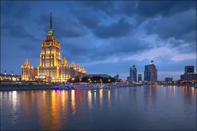 Фотографии Москва Россия Hotel Radisson Royal Рассветы и закаты река