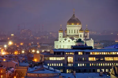 Ночная Москва с крыши отеля Ritz-Carlton - Жанровая фотография - ЭТАЛОН  РОССИИ