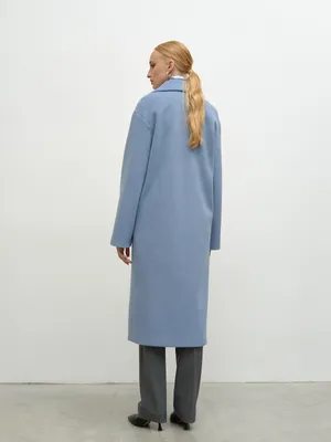 Голубое пальто - кокон - купить в интернет-магазине Virele по выгодным  ценам с доставкой в Перми и по всей России