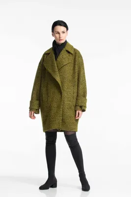 Пальто-кокон букле цвета гуакамоле - купить Пальто в Киеве и Украине, цены  на Пальто в интернет-магазине женской одежды a LOT