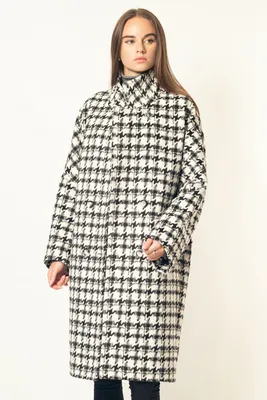 Женское демисезонное пальто, Пальто-кокон, Артикул - № 334 клетка: купить  онлайн.