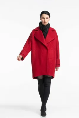 Красное пальто-кокон – Россия, красного цвета, шерсть. Купить в  интернет-магазине в Москве. Цена 9860 руб.