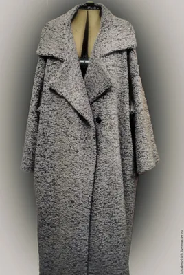 Пальто-кокон бежево-коричневое в елочку - купить по цене 38700 руб. в  интернет-магазине UNIQUE FABRIC