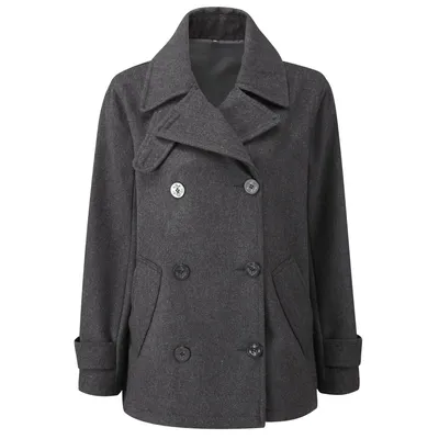 Женское тёмно-серое пальто-бушлат Original Montgomery Pea Coat Charcoal