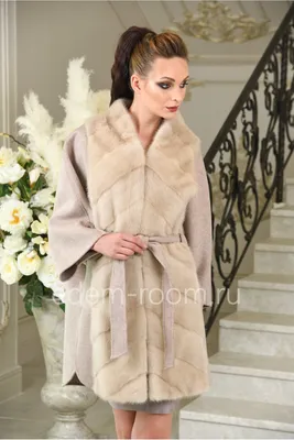 Пальто из альпака с норкой арт. 1337, цена 14 600 грн - FURHOUSE