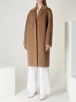 Max Mara бежевое пальто из шерсти альпака с отделкой из меха лисы (443373)  купить со скидкой – распродажа в Боско Аутлет