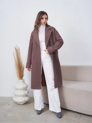 Женское пальто из шерсти с капюшоном 19082 (серый) купить в  интернет-магазине с доставкой