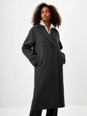 Пальто двубортное из шерсти, коричневый цвет, арт. 424430121-262 купить в  интернет-магазине CHARUEL