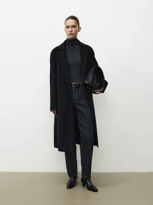 Пальто из шерсти мериноса (Черный) купить в интернет-магазине 12 STOREEZ —  Пальто и тренчи