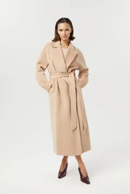 Бежевое пальто из шерсти , арт. FR21COBESPWO купить в интернет-магазине -  Fashion Rebels