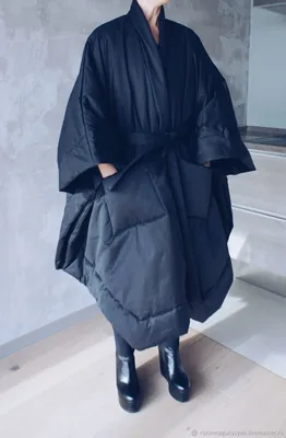 Стеганое пальто на пуху в стиле кимоно - купить по выгодной цене | EVENING