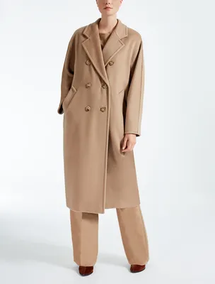 Пальто из альпаки и шерсти с отделкой мехом норки Max Mara черный (506884)  купить по цене 79 550 руб. в интернет-магазине ГУМ