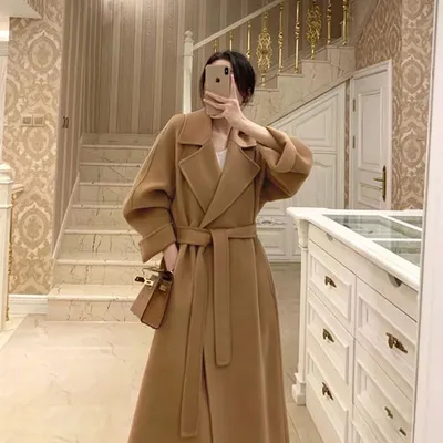 ШЕРСТЯНОЕ ПАЛЬТО В СТИЛЕ MAX MARA, КАКАО. АРТ. 1008