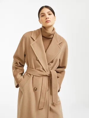 Overize пальто Max Mara 101801 Icon Coat in Camel из шерсти и кашемира  бежевое - Marco Zarini