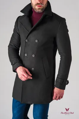 Зимнее мужское пальто черного цвета. Арт.:1-621-10 – купить в магазине  мужской одежды Smartcasuals