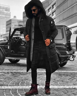 Пальто мужское зимнее удлиненное \"Open\" с глубоким капюшоном черное - S, M,  L, XL (ID#1887693147), цена: 5000 ₴, купить на Prom.ua