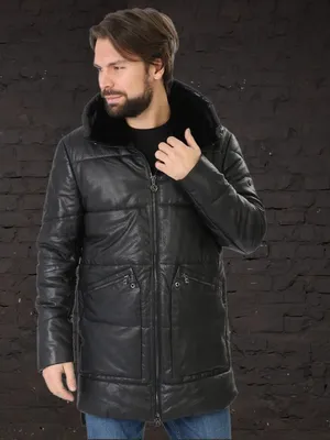 Зимнее кожаное пальто Mont Blanc Parka (Hooded)