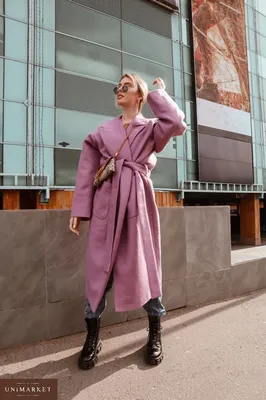 Женское Пальто на запах из кашемира и шерсти под пояс купить в онлайн  магазине - Unimarket