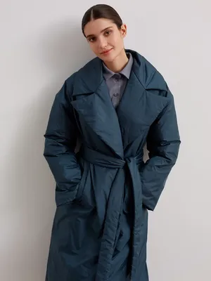 Женское пальто с запахом и отделкой из искусственной кожи с поясом Tahari –  заказать с доставкой из-за рубежа через онлайн-сервис «CDEK.Shopping»
