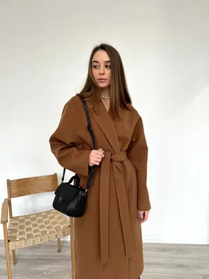 Пальто из итальянской шерсти oversize красивого шоколадного оттенка