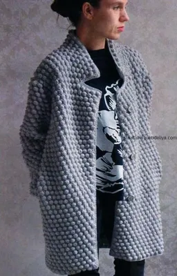 Пальто вязаное крючком фото