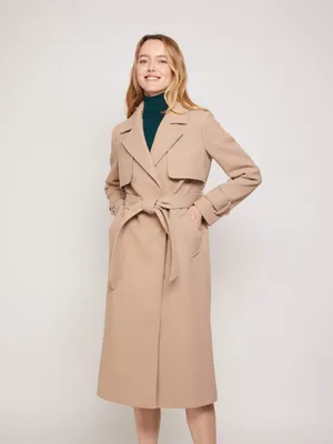 Бежевое осеннее пальто женское SD030-1, купить в интернет-магазине Е-Леди