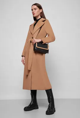 Женское бежевое кашемировое пальто BOSS 50457523;235 — Ultrashop