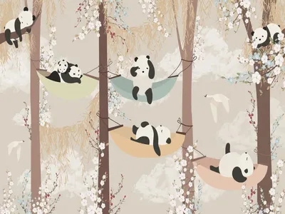 маленький набор Panda Clipart. иллюстрации милые панда характер и  нарисованные вручную элементы цветы фрукты радуга. векторный мул  Иллюстрация вектора - иллюстрации насчитывающей малыши, ребенок: 219828554