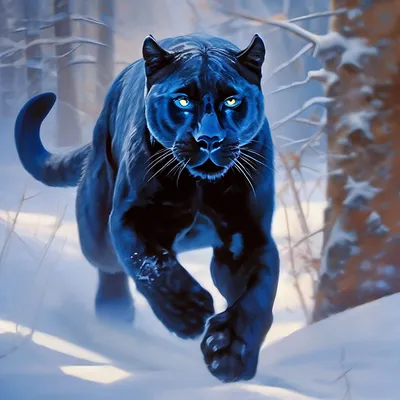Pantera с голубыми глазами иллюстрация штока. иллюстрации насчитывающей  пума - 61210582