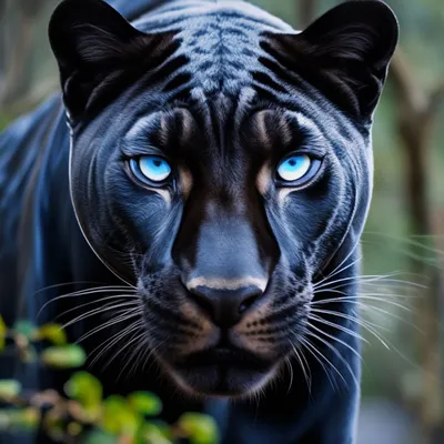 Черная пантера с голубыми глазами» — создано в Шедевруме