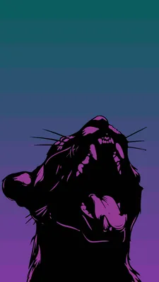 Обои Черная пантера, живопись, иллюстрация, рисование, графика на телефон  Android, 1080x1920 картинки и фото бесплатно