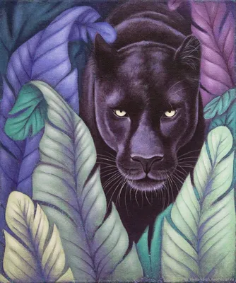 Картина с изображением чёрной пантеры \