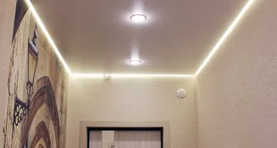 Парящий натяжной потолок, потолок с подсветкой по периметру: фото