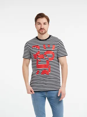 Футболка regular мужская в полоску с абстрактной аппликацией | T-shirt  men's regular Stripes Abstraction - купити Футболки мужские в Києві та  Україні, вигідні ціни на Футболки мужские в магазині одягу Wem Denim