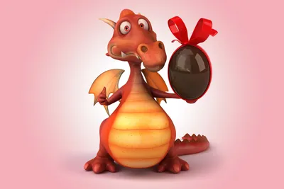 Фото Пасха дракон Смешные яиц Фэнтези 3D Графика Розовый 6000x4000